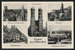 AK München, Rathaus Mit Frauenkirche, Hofbräuhaus  - München