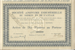 INDOCHINE / S. A. Industrielle Du Tonkin Et De L'Annam 1929 - Asia