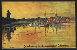 AK Sonderburg, Teilansicht Mit Hafenpartie  - Denemarken