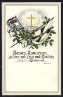 AK Deutsche Fahne, Anker Und Kreuz, Jesus Christus...  - Oorlog 1914-18