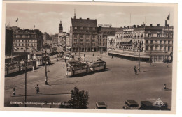 Sweden - Goteberg Drottningtorget Och Hotell Eggers, Trams - Sweden