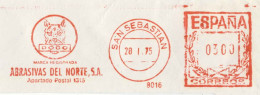 229  Chien: Ema D'Espagne, 1975- Dog Meter Stamp From San Sebastian, Spain. Abrasivas - Chiens