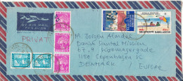 Bangladesh Air Mail Cover Sent To Denmark 2-7-1982 Topic Stamps - Bangladesch