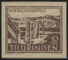 SBZ 112y Wiederaufbau Brücken 10 Pf, Rötlichbraun, ** - Mint