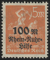 258 Rhein- Und Ruhrhilfe 5 M + 100 M(ark), Postfrisch ** - Ungebraucht