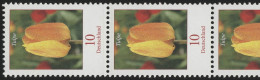 2484 Blumen 10 Cent 11er-Streifen Rollenende 5-10, ** - Rollenmarken