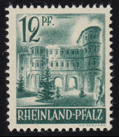 Rheinland-Pfalz 4vv II Porta Nigra 12 Pf. ** - Rhénanie-Palatinat