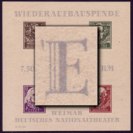 Block 3Baya Wiederaufbau Durchstochen, Ohne WZ, Plattentype I, ** - Mint