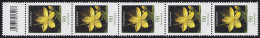 3304 Blume 90 Cent, 5er-Streifen Mit Codierfeld ** - Rolstempels