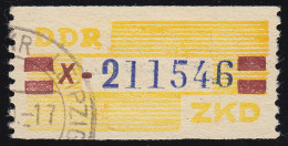25-X Dienst-B, Billet Blau Auf Gelb, Gestempelt - Usados