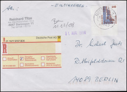 1811 SWK Dom Zu Speyer 640 Pf Ecke Unten Links EF R-Brief DORMAGEN 21.8.98 - Covers & Documents