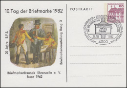 PP 106 BuS Tag Der Briefmarke 1982 & Postillone, SSt Essen Briefkasten 24.10.82 - Enveloppes Privées - Neuves