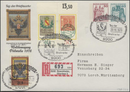 Umschlag 50+40 Pf BuS Rosenheim + Zufr. SSt 29.10.78 - Private Covers - Mint