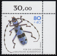 1666 Käfer Alpenbock 80+40 Pf ** Ecke O.r. - Ongebruikt