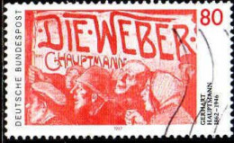 RFA Poste Obl Yv:1176 Mi:1344 Gerhart Hauptmann Die Weber (Lign.Ondulées) (Thème) - Schrijvers
