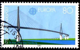 RFA Poste Obl Yv:1154 Mi:1322 Köhlbrandbrücke Hamburg (Beau Cachet Rond) (Thème) - 1987