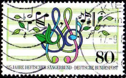 RFA Poste Obl Yv:1151 Mi:1319 Deutscher Sängerbund (Lign.Ondulées) (Thème) - Musique
