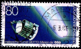 RFA Poste Obl Yv:1105 Mi:1273 Halleyscher Komet Giotto-Mission Der ESA (TB Cachet Rond) (Thème) - Télécom