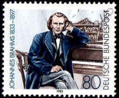 RFA Poste Obl Yv:1009 Mi:1177 Johannes Brahms Compositeur (Obli. Ordinaire) (Thème) - Music