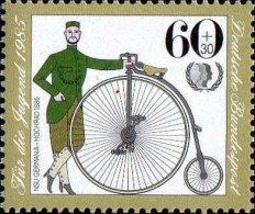 RFA Poste N** Yv:1075 Mi:1243 Für Die Jugend NSU Germania-Hochrad 1886 (Thème) - Ciclismo