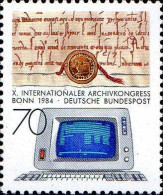 RFA Poste N** Yv:1053 Mi:1224 10.Internationaler Archivenkongress Bonn (Thème) - Informatik