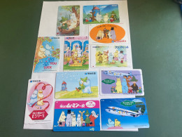 - 5 - Japan Moomin Finnair 11 Different Phonecards - Japon