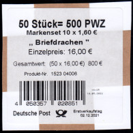 FB 116 Welt Der Briefe: Briefdrachen 160 Cent, Folienblatt-BANDEROLE, Type Ib - 2011-2020