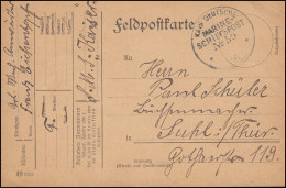 DEUTSCHE MARINE-SCHIFFSPOST No 59 - 7.9.15 SMS Kaiser, Postkarte Nach Suhl/Thür. - Autres & Non Classés