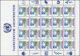 1015 Beitritt Liechtensteins Zu Den Vereinten Nationen 1991, Kleinbogen **  - Nuevos