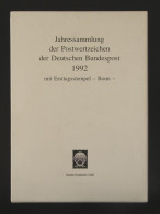 Jahressammlung Bundesrepublik Von 1992, Mit Ersttagssonderstempel - Colecciones Anuales