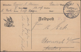 Feldpost BS Pionier-Bataillon Transport-Regiment P.BL.TR. 6.3.15 Auf Postkarte - Besetzungen 1914-18