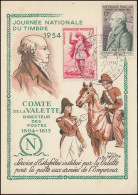 995 Tag Der Briefmarke 1954 Auf Maximumkarte ESSt PARIS Postreiter 20.3.54 - Tag Der Briefmarke