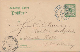 Bayern Postkarte P 60 Von STEINACH/SAALE 22.4.1903 Nach HALL (SCHWÄBISCH) 23.4. - Postwaardestukken