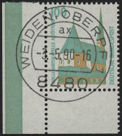 1406u SWK 100 Pf Ecke Ul OHNE Naht VS-O Weiden - Used Stamps