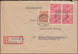 9 AM-Post Im ER-Vbl. Unten Links Mit Gemeinschaft 925 MiF R-Bf. HAMBURG 17.6.46 - Cartas & Documentos