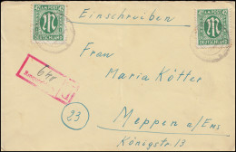 31 AM-Post 42 Pf MeF R-Brief Not-R-Stempel CLOPPENBURG 27.3.46 Nach MEPPEN 29.3. - Cartas & Documentos