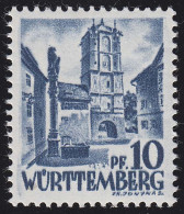 Württemberg 3yv I Freimarke 10 Pf., Postfrisch ** - Württemberg