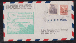 Brazil Brasil 1946 PANAM Airmail FFC First Flight RIO – NEW YORK - Aéreo