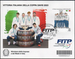 Italia 2024 Coppa Davis Foglietto Annullo 1° Giorno - Blocchi & Foglietti