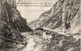 FOSSOMBRONE - PASSO DEL FURLO - VEDUTA ITERNA COL FIUME E LA VIA FLAMINIA - F.P. - STORIA POSTALE - Pesaro