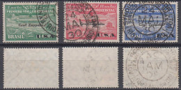 Brazil Brasil 1930 Zeppelin Mi# 4-6 Used Overprint USA - Airmail (Private Companies)