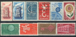 FRANCE -1957/68, EUROPA STAMPS SET OF 10, USED. - Oblitérés