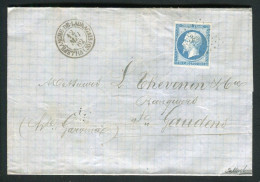 Belle Lettre De Villefranche De Lauragais Pour Saint Gaudens ( Haute Garonne 1862 ) Avec Un N° 14B - 1849-1876: Période Classique