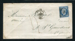 Belle Lettre Taxée De Bordeaux Pour Saint Gaudens ( Haute Garonne 1859 ) Avec Un N° 14A - Variété Filets Absents - 1849-1876: Période Classique