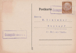 Schlesien Deutsches Reich Karte Mit Landpoststempel Emmagrube Kopalnia Węgla Kamiennego Marcel - Briefe U. Dokumente