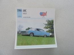 1966 - Voitures Populaires - Amc - Marlin - Moteur 6 Cylindres - Etats-Unis - Fiche Technique - - PKW