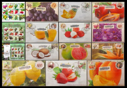 India 2023 GI Fruits Series Agriculture GOODS 12v SET + 12v Souvenir Sheet + FDC + 12 Registered FDC'S As Per Scan - Agricultura