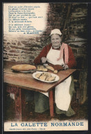 CPA Normandie, La Galette Normande, Frau Schneidet Brot  - Non Classés