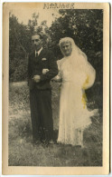 CPA 9 X 14   Carte Photo  De Mariage  Les Mariés - To Identify