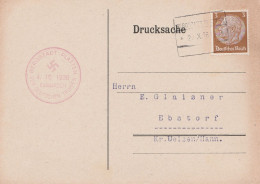 Deutsches Reich Karte Mit Tagesstempel Not Bergstadt Platten 1938 Mit 2 Stempel Horní Blatná Lk Neudek Sudetenland - Besetzungen 1938-45